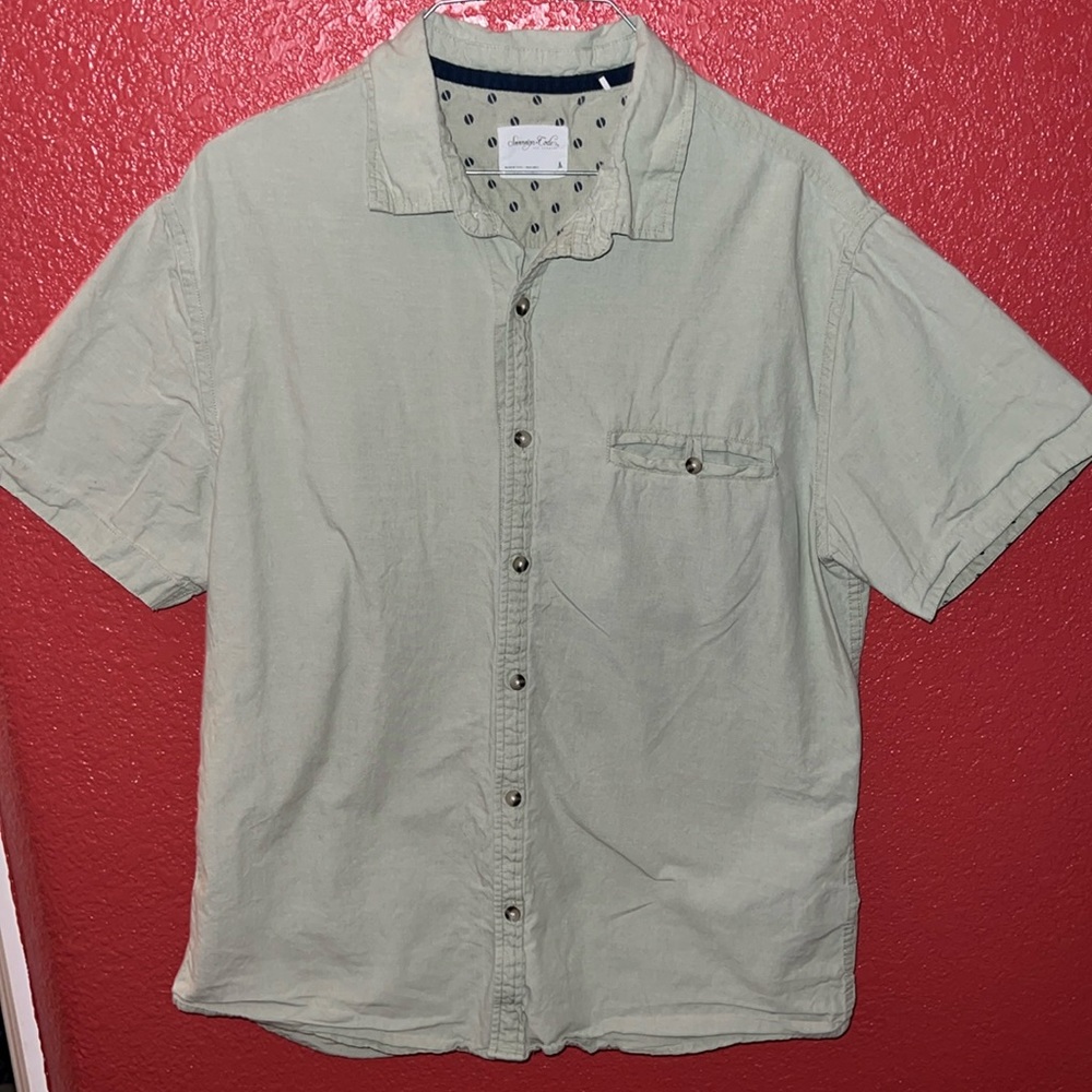 Sovereign Code Los Angeles Large Green Short sleeve Button Up Shirt
